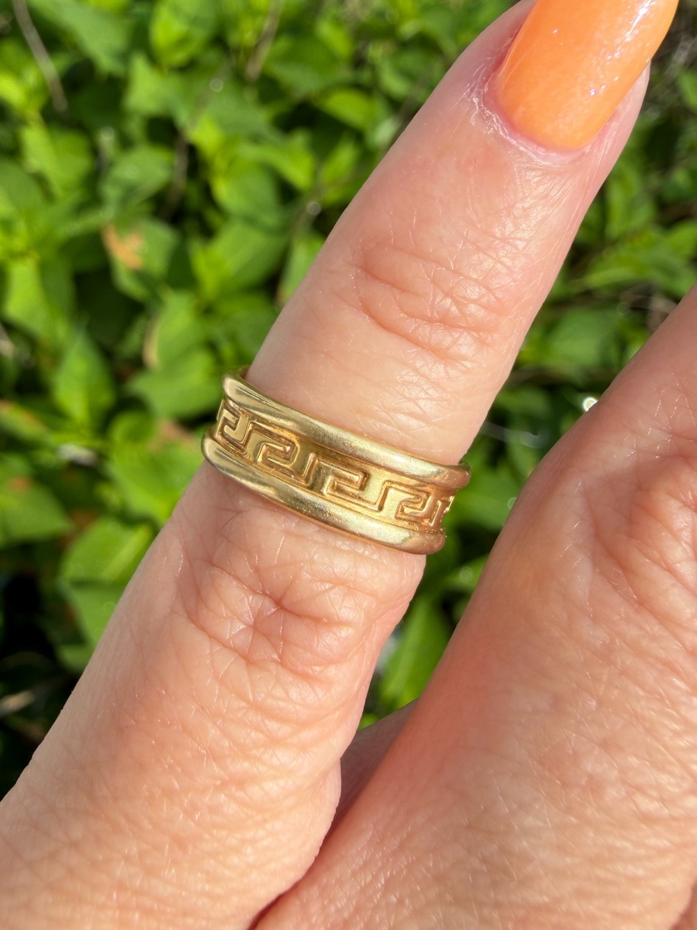 Vintage 14K Italy Greek Key Adjustable Toe Ring Y2K 90s